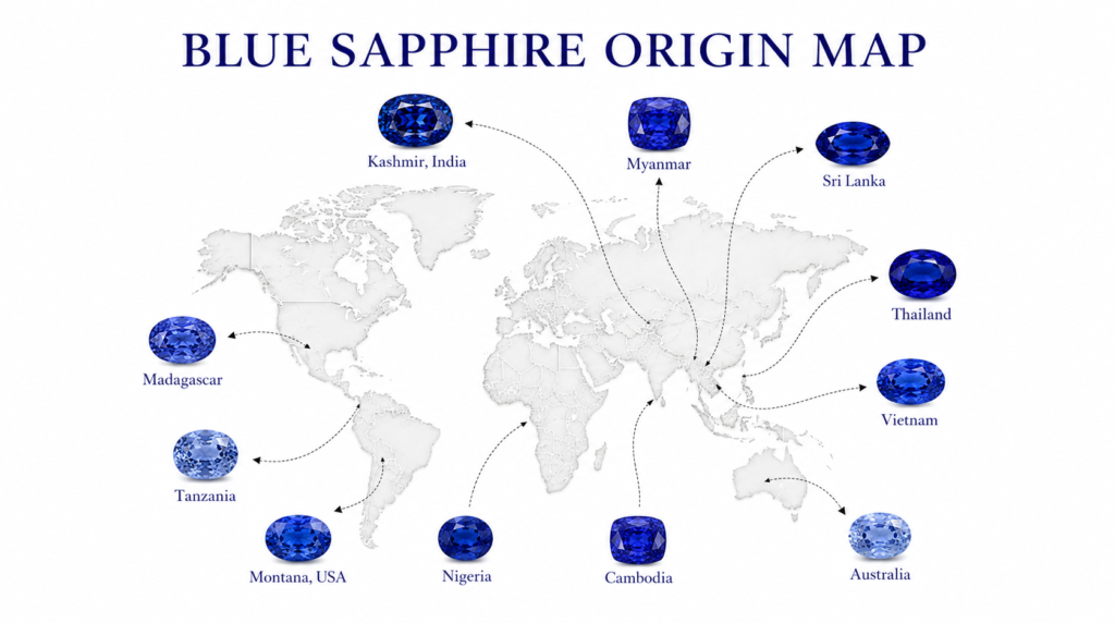 Blue sapphire gemstone
